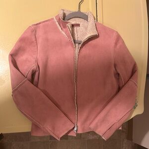 Velvet by Graham & Spencer Reversible Pink Faux Suede & Sherpa Jacket Size S